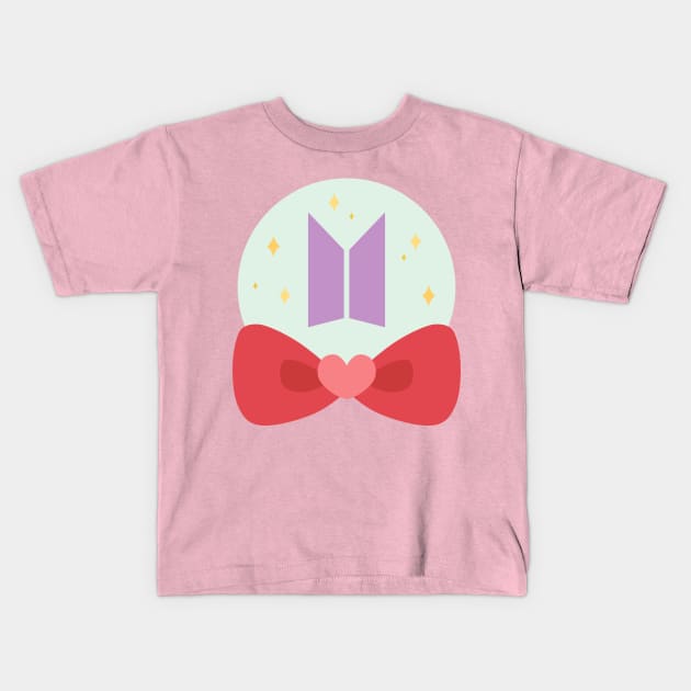 BTS ribbon round kawaii design Kids T-Shirt by Oricca